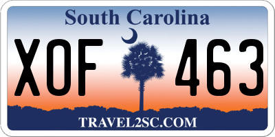 SC license plate XOF463