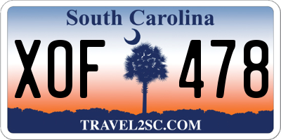 SC license plate XOF478