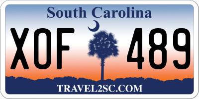 SC license plate XOF489