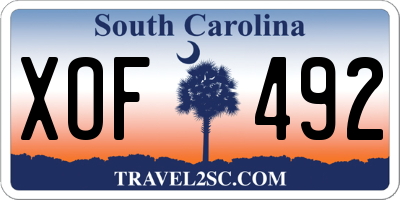 SC license plate XOF492