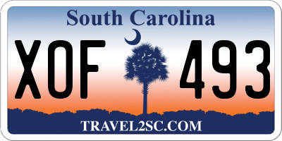 SC license plate XOF493