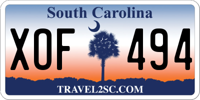 SC license plate XOF494