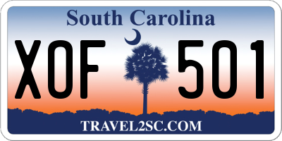 SC license plate XOF501