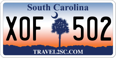 SC license plate XOF502