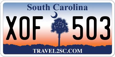 SC license plate XOF503