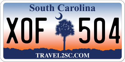 SC license plate XOF504