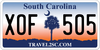 SC license plate XOF505