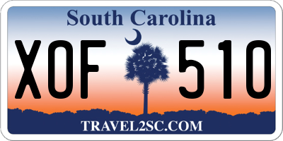 SC license plate XOF510