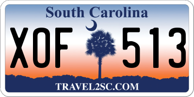 SC license plate XOF513