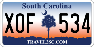 SC license plate XOF534