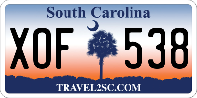SC license plate XOF538