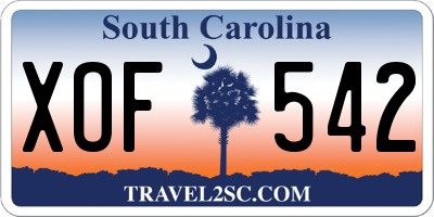 SC license plate XOF542