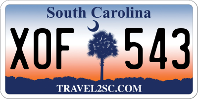 SC license plate XOF543
