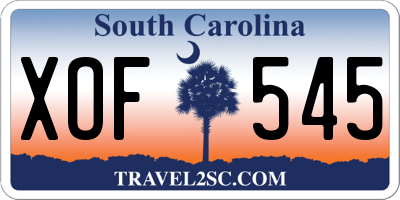 SC license plate XOF545