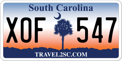 SC license plate XOF547