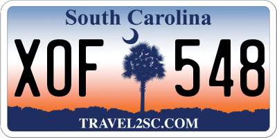 SC license plate XOF548
