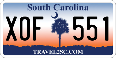 SC license plate XOF551