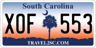 SC license plate XOF553