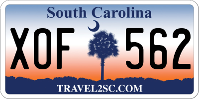 SC license plate XOF562