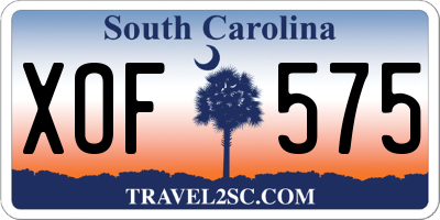 SC license plate XOF575