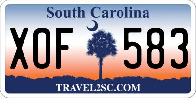 SC license plate XOF583