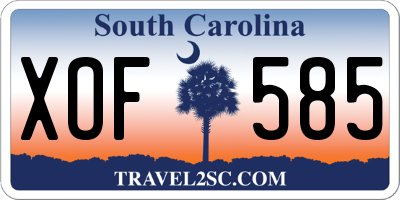 SC license plate XOF585