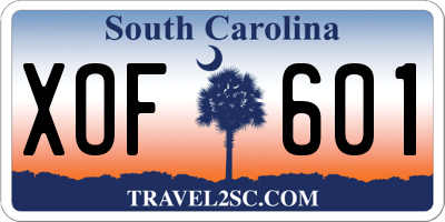 SC license plate XOF601