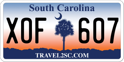 SC license plate XOF607