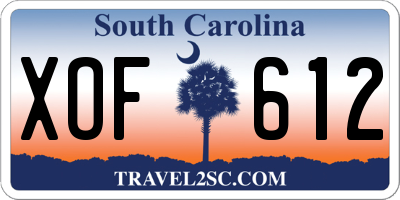 SC license plate XOF612