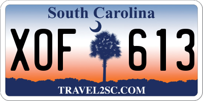 SC license plate XOF613