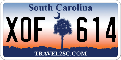 SC license plate XOF614