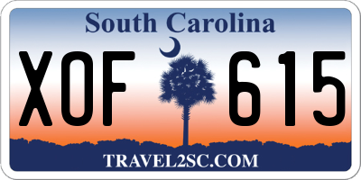 SC license plate XOF615