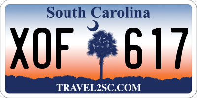 SC license plate XOF617