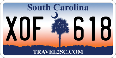 SC license plate XOF618