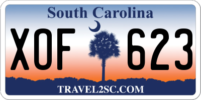 SC license plate XOF623