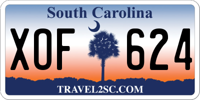 SC license plate XOF624