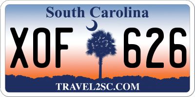 SC license plate XOF626