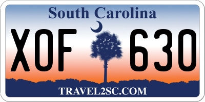 SC license plate XOF630