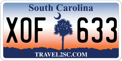 SC license plate XOF633