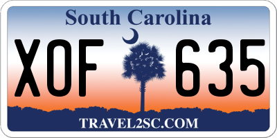 SC license plate XOF635