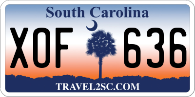SC license plate XOF636