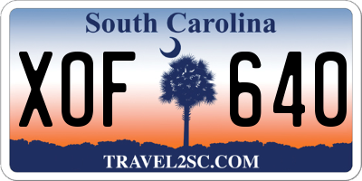 SC license plate XOF640