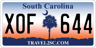 SC license plate XOF644