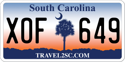 SC license plate XOF649