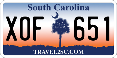 SC license plate XOF651