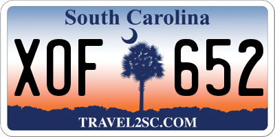 SC license plate XOF652