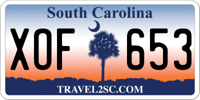 SC license plate XOF653