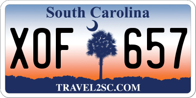 SC license plate XOF657