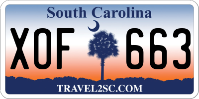 SC license plate XOF663