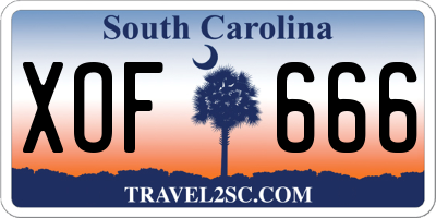SC license plate XOF666